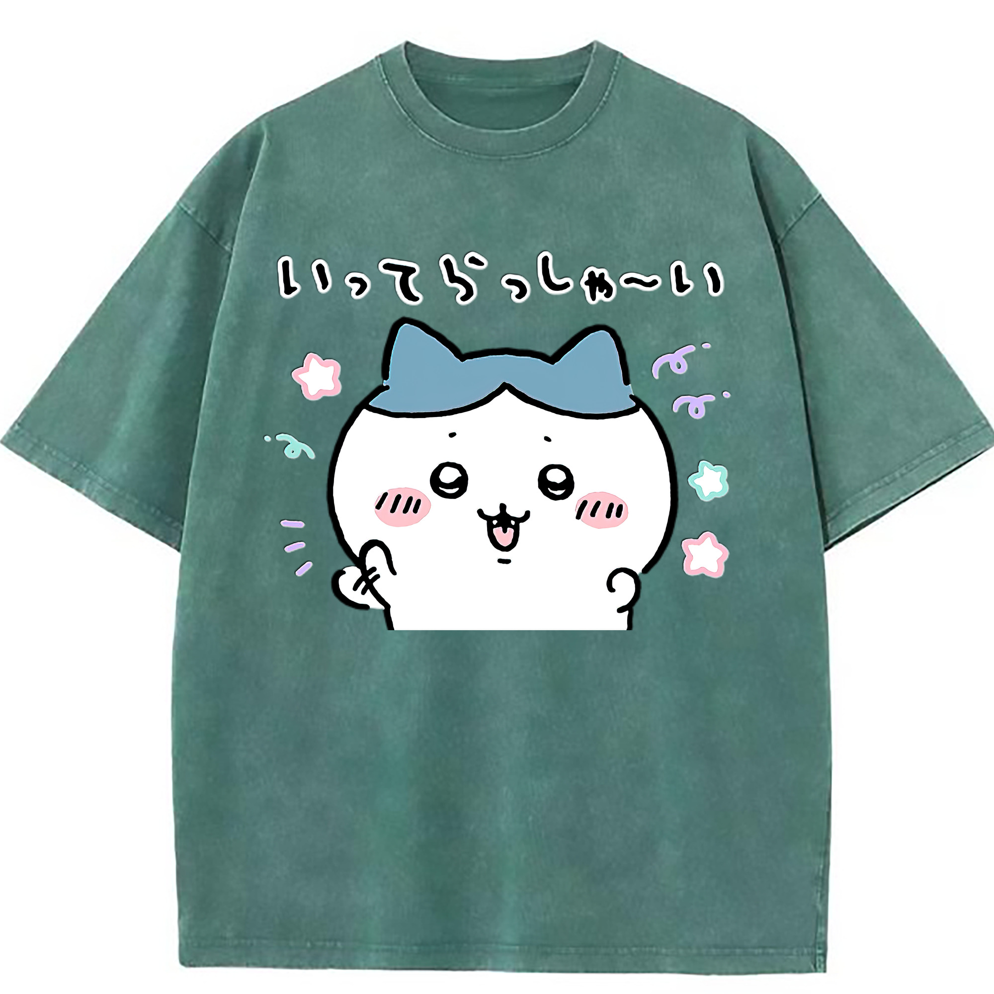 （画像用） ちいかわ ハチワレ Chii-kawa hachiware 綿100% ヴィンテージ風 半袖Tシャツ（フロントプリント）
